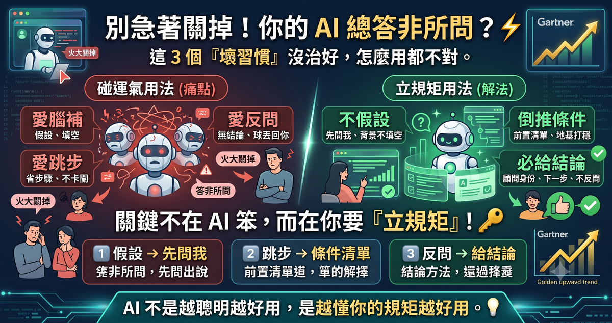 AI 不是笨，是它有三個壞習慣